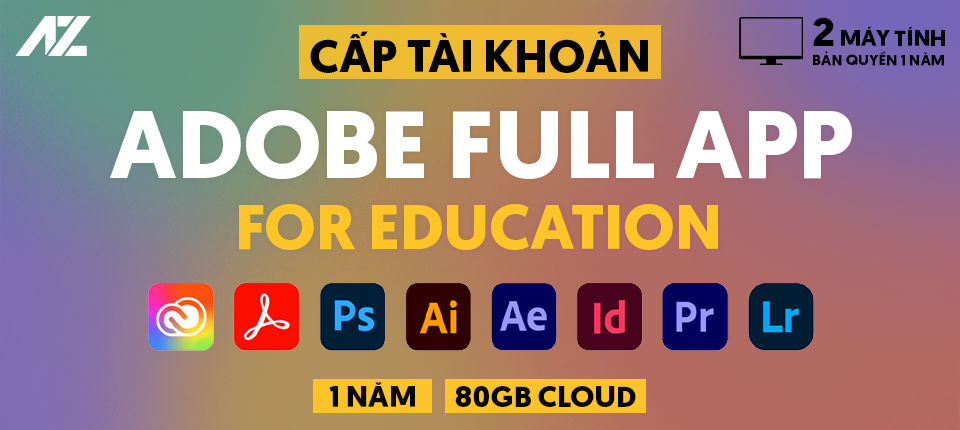 Adobe All Apps 80GB Cloud | Gói Education