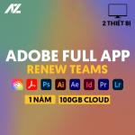 Adobe Full App 100GB Cloud 1 Năm - Renew Teams